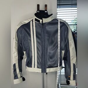 Men's‎ Olympia sports motorcycle Jacket in Black and Cream